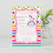 Unicorn Rainbow Magical Birthday Personalize UAWG Einladung (Stehend Vorderseite)