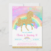 Unicorn Rainbow Magical Day Birthday Invitation Einladung (Vorderseite)