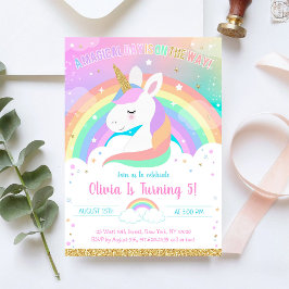 Unicorn Rainbow Magical Day Birthday Invitation Einladung