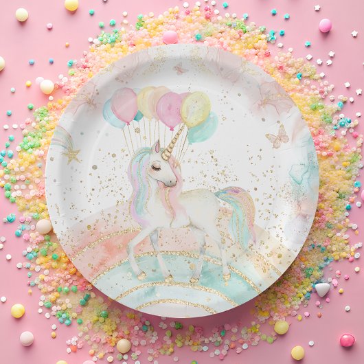 Unicorn Rainbow Magischer Geburtstag Pappteller