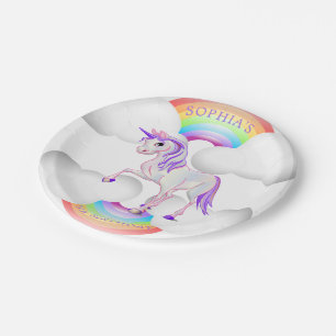 Unicorn Rainbow Magischer Niedliche Geburtstag Pappteller