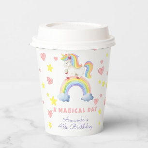 Unicorn Rainbow Magischer Tag Geburtstag Pappbecher