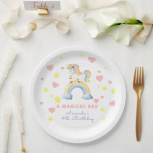 Unicorn Rainbow Magischer Tag Geburtstag Pappteller