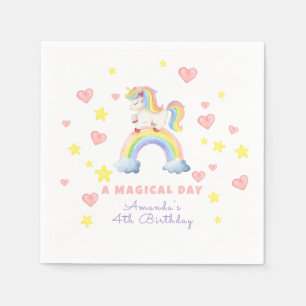 Unicorn Rainbow Magischer Tag Geburtstag Serviette