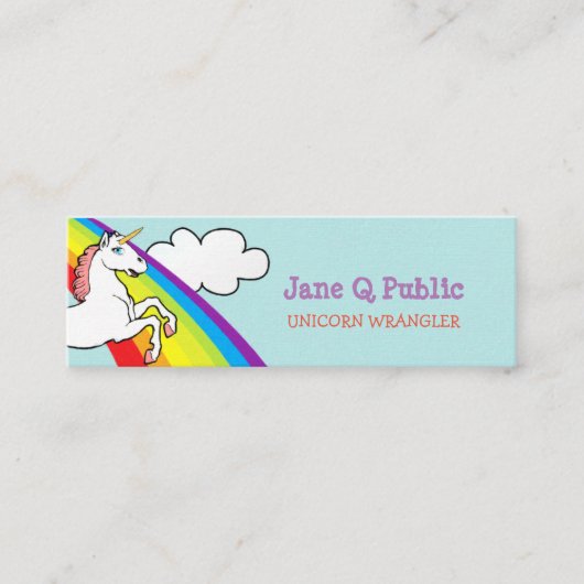 Unicorn Rainbow Mini Visitenkarte (Vorderseite)