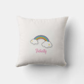 Unicorn Rainbow Monogram Niedlich Kissen (Rückseite)