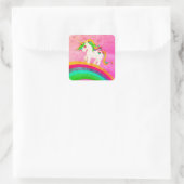 Unicorn Rainbow Nature Quadratischer Aufkleber (Tasche)