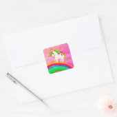 Unicorn Rainbow Nature Quadratischer Aufkleber (Umschlag)