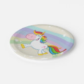 Unicorn Rainbow Pappteller (Schrägansicht)