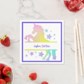 Unicorn Rainbow Pastel Personalisiert Serviette (Beispiel)