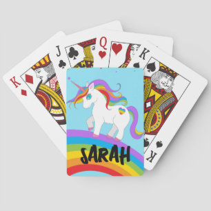 UNICORN RAINBOW PERSONALISIERT PLAYCARDS SPIELKARTEN