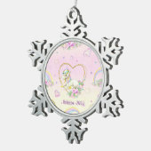 Unicorn Rainbow Personalisiert Schneeflocken Zinn-Ornament (Rechts)