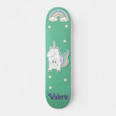 Unicorn Rainbow Personalisiert Skateboard (Vorne)