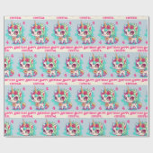 Unicorn Rainbow Personalize Name & Age Girl's Geschenkpapier (Flach)