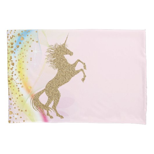 Unicorn Rainbow Pillowcases Kissenbezug (Vorderseite)