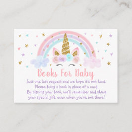 Unicorn Rainbow Pink Gold Baby Showbuchanfrage Begleitkarte