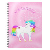 Unicorn Rainbow Pink Niedlich kundenspezifisch Notizblock (Vorderseite)