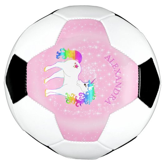 Unicorn Rainbow Pink Niedlich Personal Fußball (Gedreht)