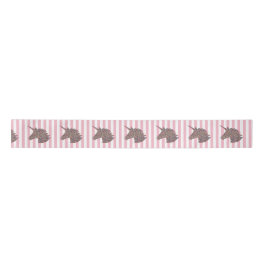 Unicorn Rainbow Pink Stripe Ribbon Satinband