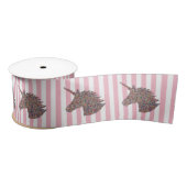 Unicorn Rainbow Pink Stripe Ribbon Satinband (Spule)