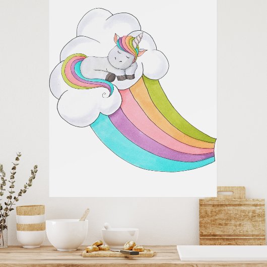 Unicorn Rainbow Poster (Küche)