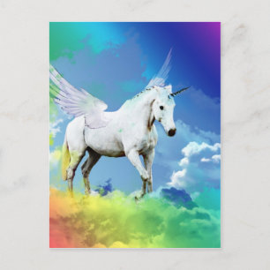 Unicorn Rainbow Postkarte