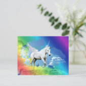 Unicorn Rainbow Postkarte (Stehend Vorderseite)