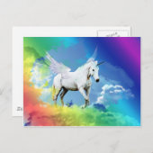 Unicorn Rainbow Postkarte (Vorne/Hinten)