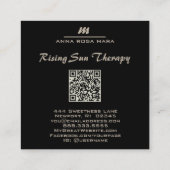 *~* Unicorn Rainbow QR PASTEL Luxe Initial AP66 Quadratische Visitenkarte (Rückseite)