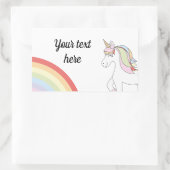 Unicorn rainbow rechteckiger aufkleber (Tasche)