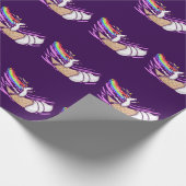 Unicorn Rainbow Riding Ice Cream Cone Geschenkpapier (Ecke)