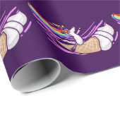 Unicorn Rainbow Riding Ice Cream Cone Geschenkpapier (Rolleneckpunkt)