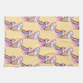 Unicorn Rainbow Riding Ice Cream Cone Geschirrtuch