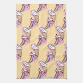 Unicorn Rainbow Riding Ice Cream Cone Geschirrtuch (Vertikal)