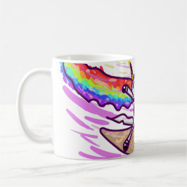 Unicorn Rainbow Riding Ice Cream Cone Kaffeetasse