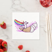 Unicorn Rainbow Riding Ice Cream Cone Serviette (Beispiel)