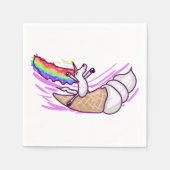 Unicorn Rainbow Riding Ice Cream Cone Serviette (Vorderseite)