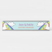 Unicorn Rainbow Schreibtischnamensplakette (Vorderseite )