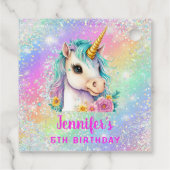 Unicorn Rainbow Sparkle Birthday Geschenkanhänger (Rückseite)