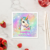 Unicorn Rainbow Sparkle Birthday Party Paper Serviette (Beispiel)