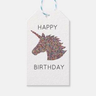 Unicorn Rainbow Sprinkles Geburtstag Geschenkanhänger