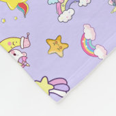 Unicorn Rainbow Star Light Lila Personalisiert Fleecedecke (Ecke)