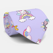 Unicorn Rainbow Star Light Lila Themed Krawatte (Gerollt)