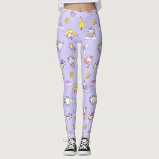 Unicorn Rainbow Star Light Lila Themed Leggings