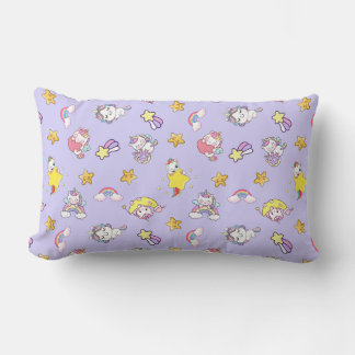 Unicorn Rainbow Star Light Lila Themed Lendenkissen