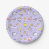 Unicorn Rainbow Star Light Lila Themed Pappteller (Vorderseite)