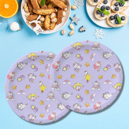 Unicorn Rainbow Star Light Lila Themed Pappteller