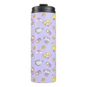 Unicorn Rainbow Star Light Lila Themed Thermosbecher