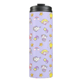 Unicorn Rainbow Star Light Lila Themed Thermosbecher