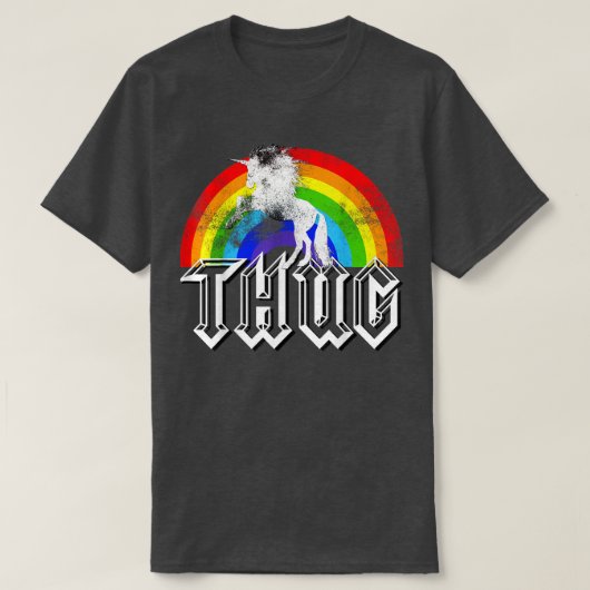 Unicorn Rainbow Thug , Funny distressed Gift T-Shirt (Design vorne)